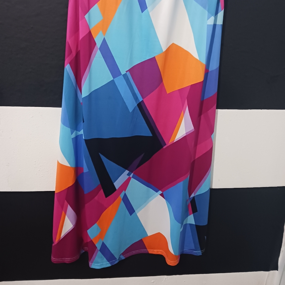Women Multicolor block tie belted maxi dress - Picture 8 of 13